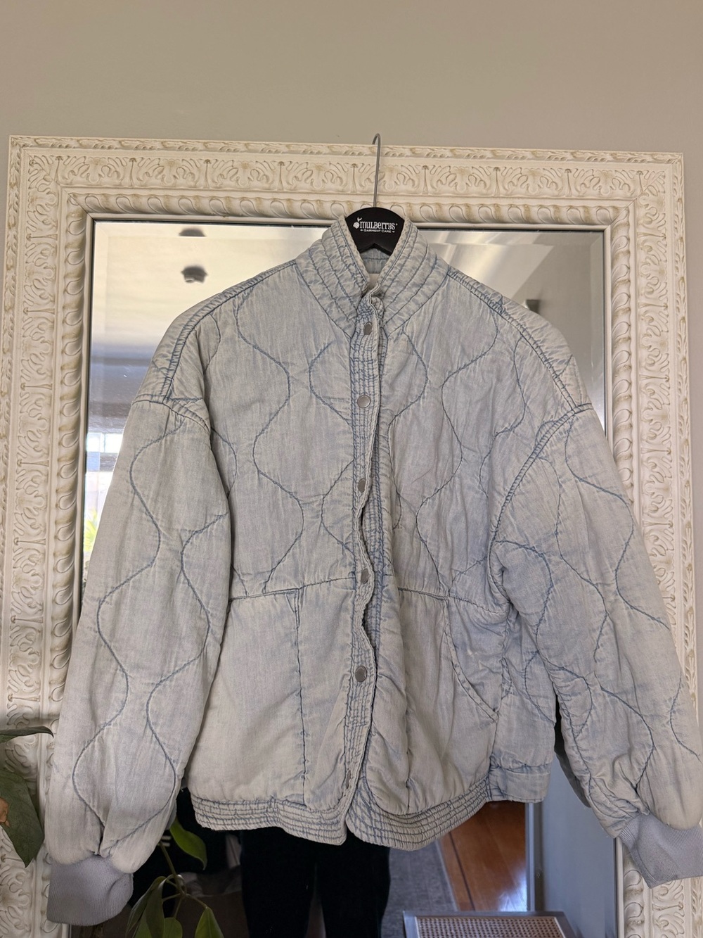 Quilted Jacket - Light Blue View 4
